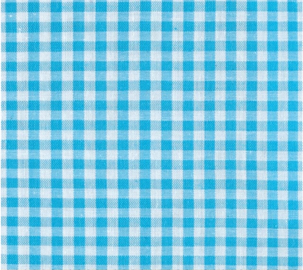 Yarn Dyed Large Gingham Aqua 45" Polyester Cotton Fabric by the Yard